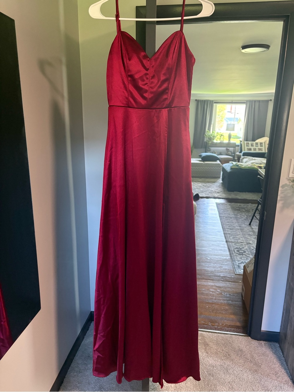 City Studio Red Spaghetti Strap Prom Dress